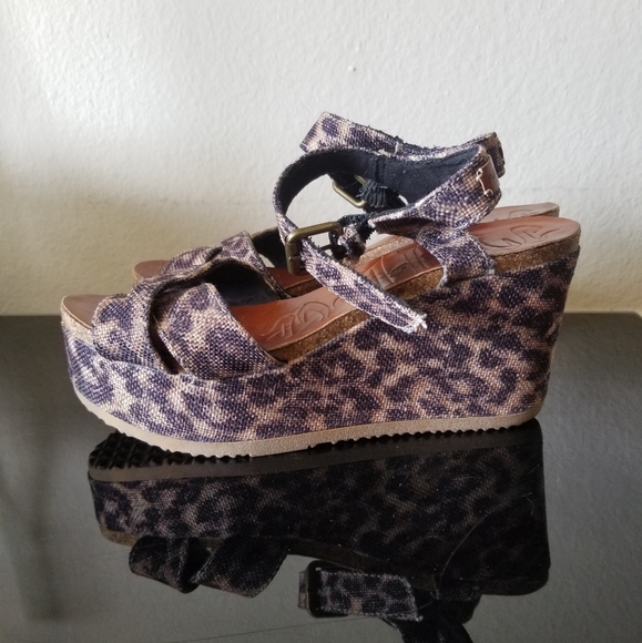 Maj Pole leopard print wedges - Picture 2 of 2